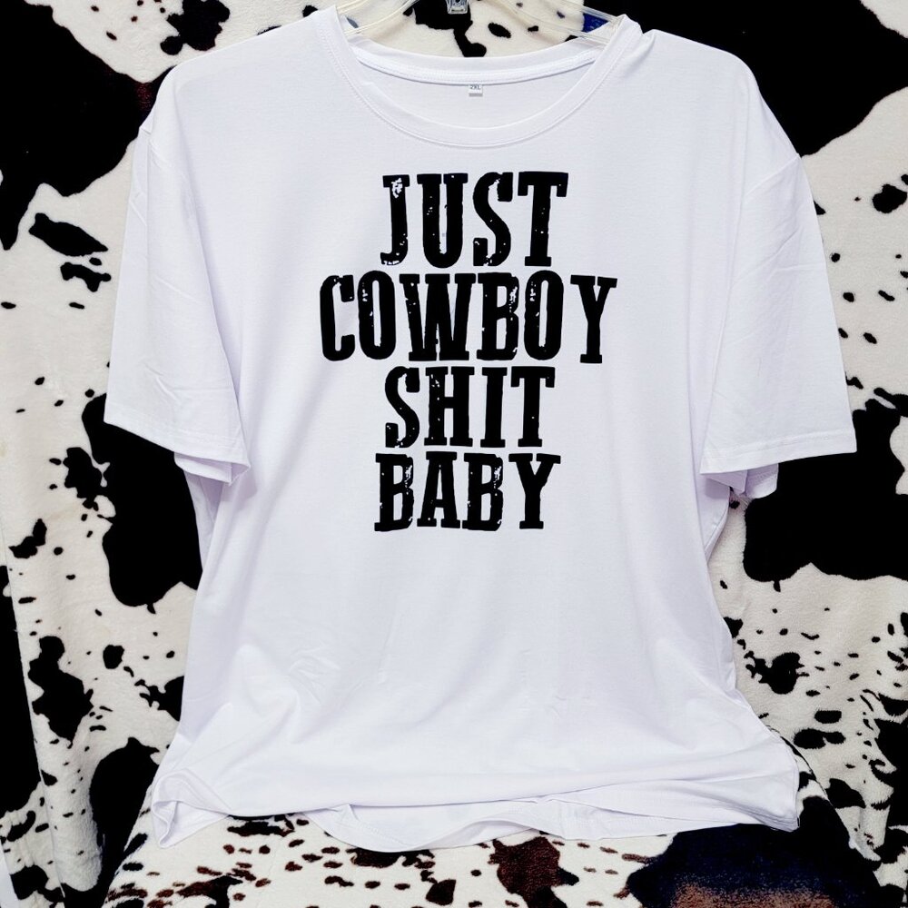 5 Pack Just Cowboy Western White Short Sleeve Graphic Tee